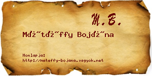 Mátéffy Bojána névjegykártya